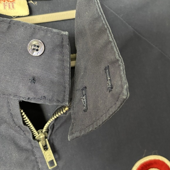 Vintage King Louie Pro Fit Navy‎ Blue Bomber Jacket USA Men's XL. Unknown Logo. - Picture 3 of 7